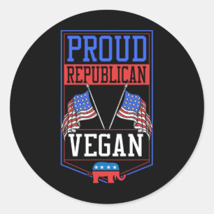 Pegatina Redonda Orgulloso Republicano Vegano Por Mujeres Hombres