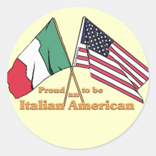 Pegatina Redonda Orgulloso ser un Italiano-Americano