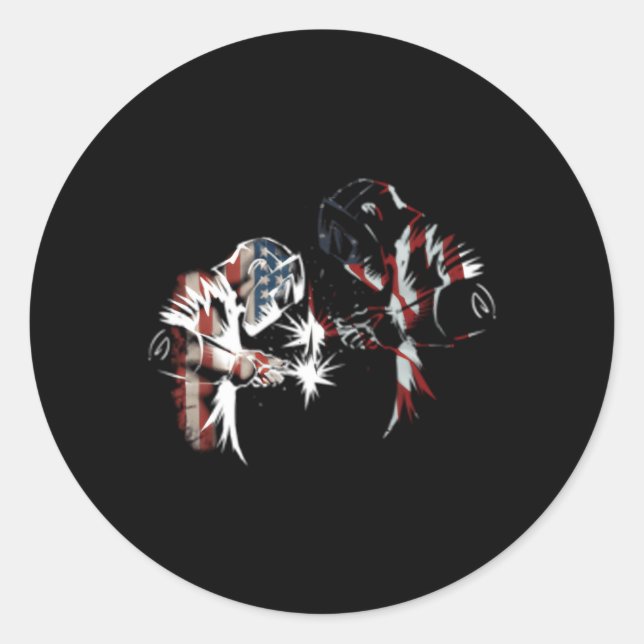 Pegatina Redonda Orgulloso soldado estadounidense usa bandera estad (Anverso)