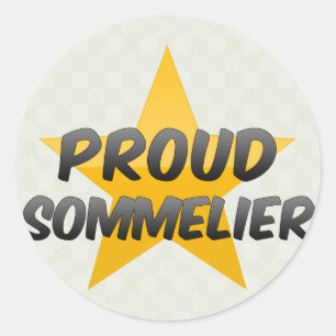 Pegatina Redonda Orgulloso Sommelier