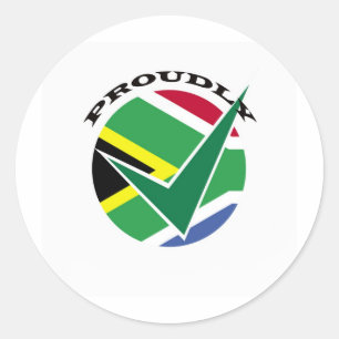Pegatina Redonda Orgulloso Sudafricano