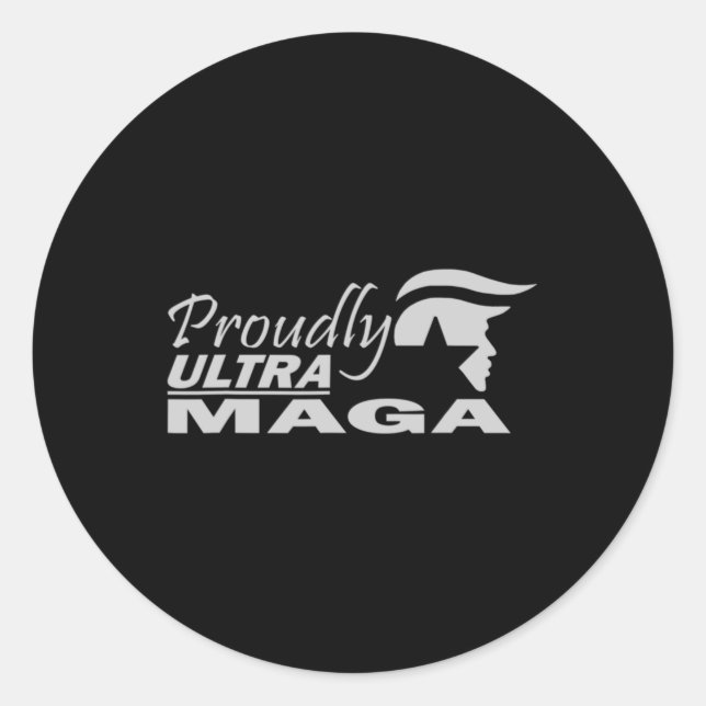 Pegatina Redonda Orgulloso Ultra Maga Trump Anti Joe Biden Ultra Ma (Anverso)