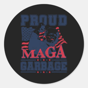Pegatina Redonda Orgulloso voto basura Trump 2024