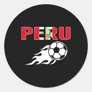 Pegatina Redonda Orgullosos aficionados al fútbol peruano Jersey Ba
