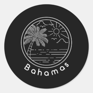 Pegatina Redonda Orgullosos bahameños bandera regalo diseño idea