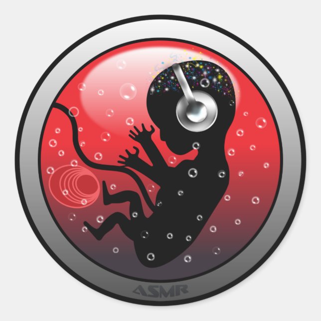 Pegatina Redonda Orígenes ASMR (Anverso)