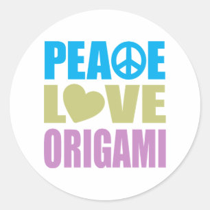 Pegatina Redonda Orígenes de amor de paz