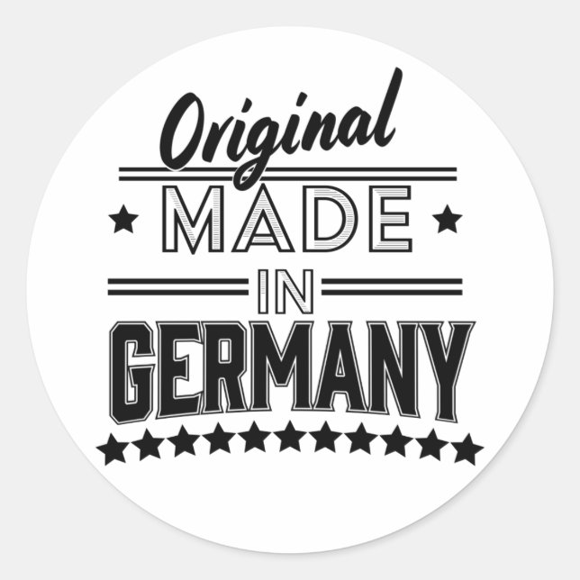 Pegatina Redonda Original hecho en Alemania (Anverso)