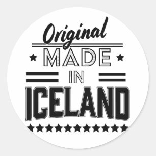 Pegatina Redonda Original hecho en Islandia