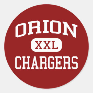 Pegatina Redonda Orion - Chargers - High School - Orion Illinois