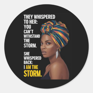 Pegatina Redonda Orisha Oya Soy La Tormenta - Mes De Historia Negra