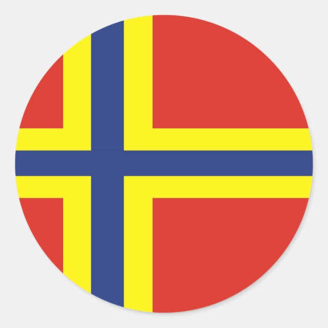 Pegatina Redonda orkney país bandera gran reino unido (Anverso)
