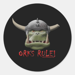 Pegatina Redonda ¡Orks Rule!