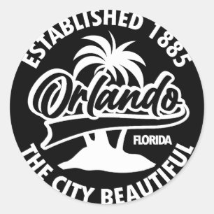 Pegatina Redonda Orlando, Florida