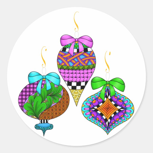 Pegatina Redonda Ornament Twist (Anverso)