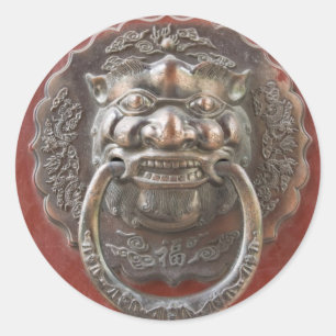 Pegatina Redonda Ornamento chino