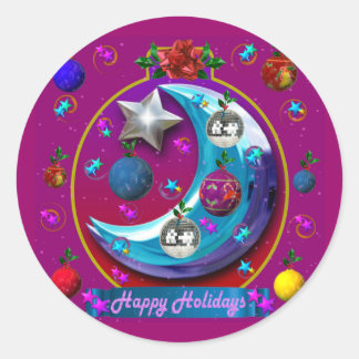 PEGATINA REDONDA ORNAMENTO DE LA LUNA