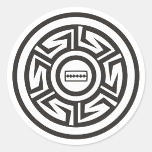 Pegatina Redonda Ornamento indio American Native Anasazi