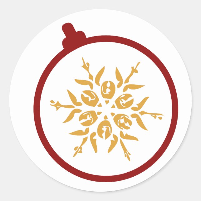 Pegatina Redonda Ornamento minimalista (Anverso)