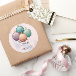 Pegatina Redonda Ornamento moderno de Navidad Pastel Baby Shower