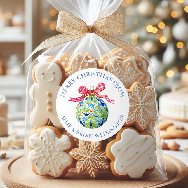 Pegatina Redonda Ornamentos de adormidera de Navidades (Subido por el creador)