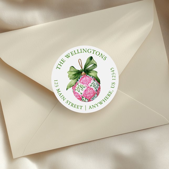 Pegatina Redonda Ornamentos de adormidera de Navidades (Subido por el creador)