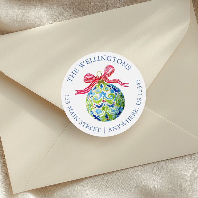 Pegatina Redonda Ornamentos de adormidera de Navidades (Subido por el creador)