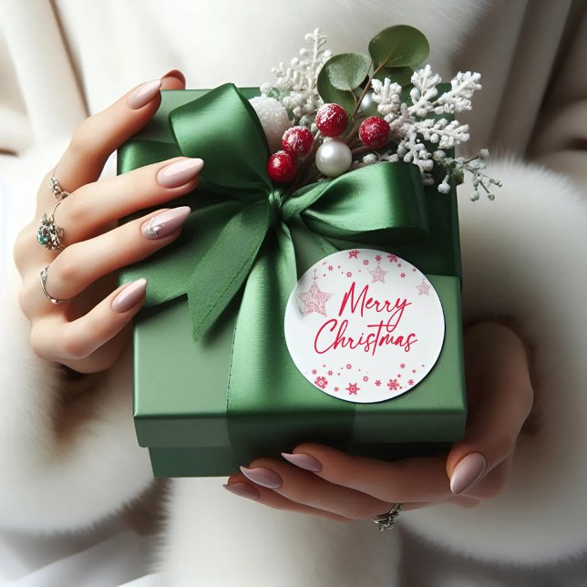 Pegatina Redonda Ornamentos de los navidades de la nieve en los lag (Subido por el creador)