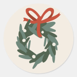 Pegatina Redonda Ornamentos de Navidad