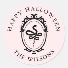 Pegatina Redonda Ornate Frame Snake Halloween Pegatinas redondos