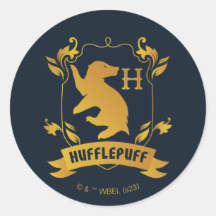Pegatina Redonda Ornate HUFFLEPUFF™ House Escudo