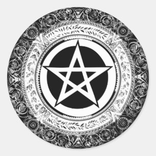Pegatina Redonda Ornate Pentacle