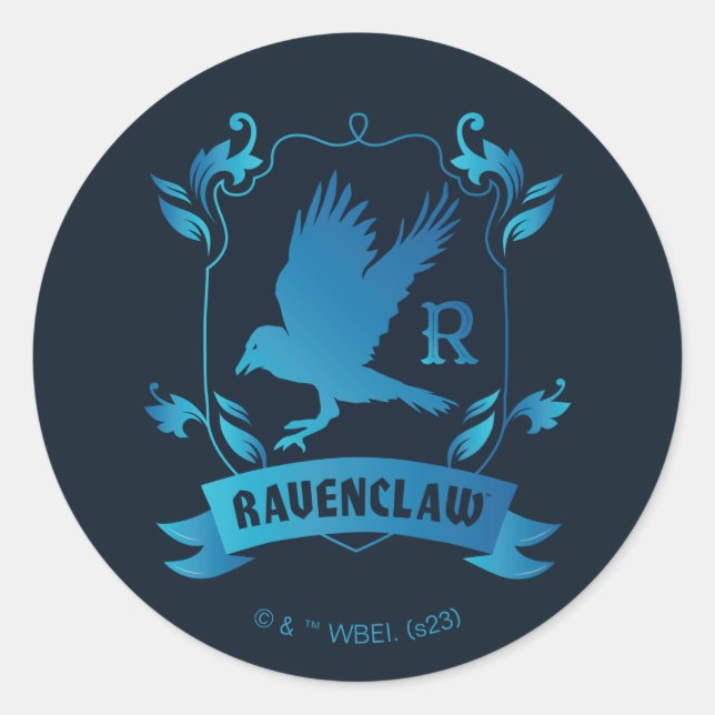 Pegatina Redonda Ornate RAVENCLAW™ House Escudo (Anverso)