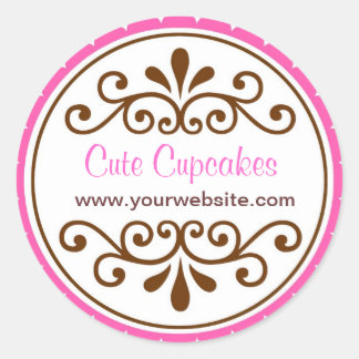 Pegatina Redonda Ornate Scroll Pegatinas