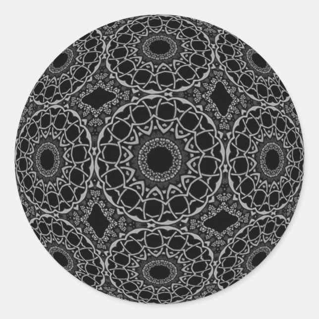 Pegatina Redonda Ornato de Perfección de Pewter (Anverso)