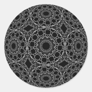 Pegatina Redonda Ornato de Perfección de Pewter