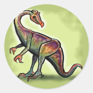 Pegatina Redonda Ornithomimus