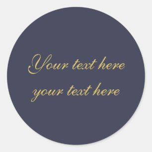 Pegatina Redonda Oro Azul Profesional Minimalista Moderno Texto Pro