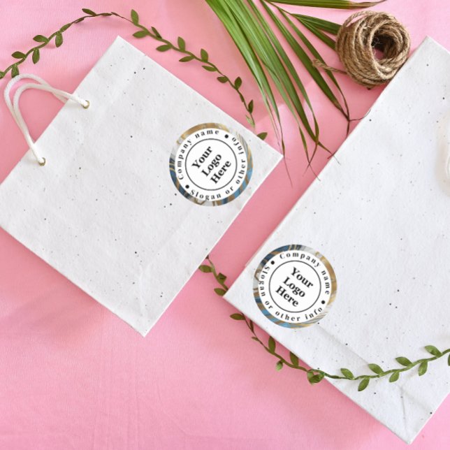 Pegatina Redonda Oro azul y mármol blanco (Subido por el creador)