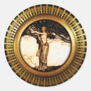 Pegatina Redonda Oro de Freya