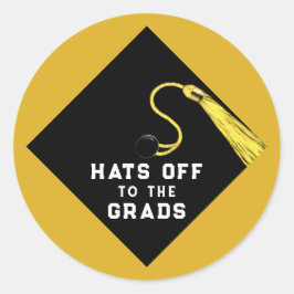 Pegatina Redonda Oro de graduación
