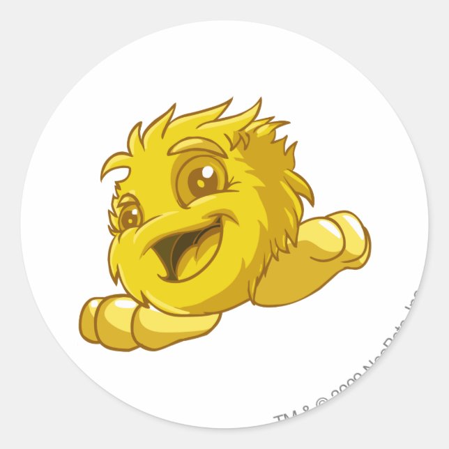 Pegatina Redonda Oro de JubJub (Anverso)