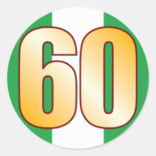 Pegatina Redonda Oro de NIGERIA 60