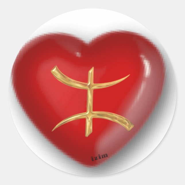 Pegatina Redonda Oro Gaza rojo (Anverso)