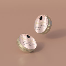 Pegatina Redonda Oro Gracias Por Elegir Los Taladros De Rosa De Log