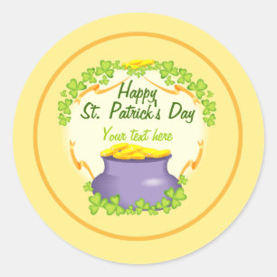 Pegatina Redonda Oro irlandés