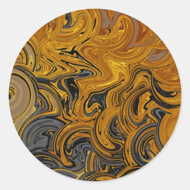 Pegatina Redonda Oro líquido (Anverso)