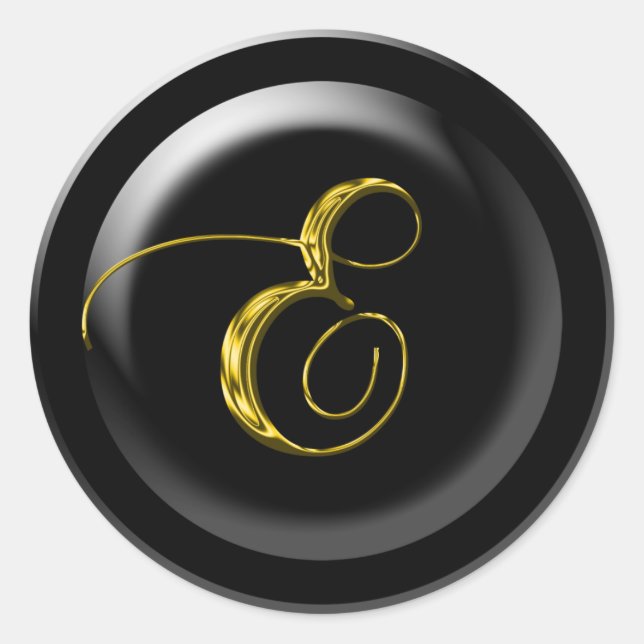 Pegatina Redonda Oro líquido E (Anverso)