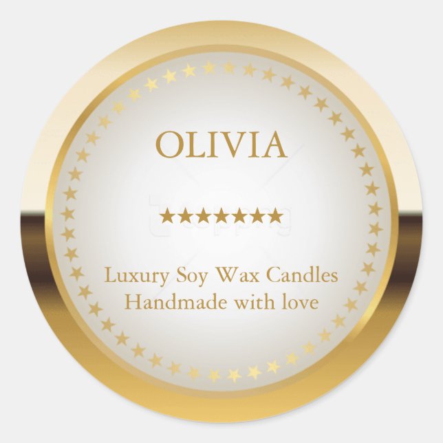 Pegatina Redonda Oro metálico (Anverso)