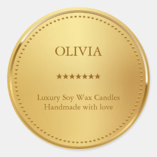 Pegatina Redonda Oro metálico